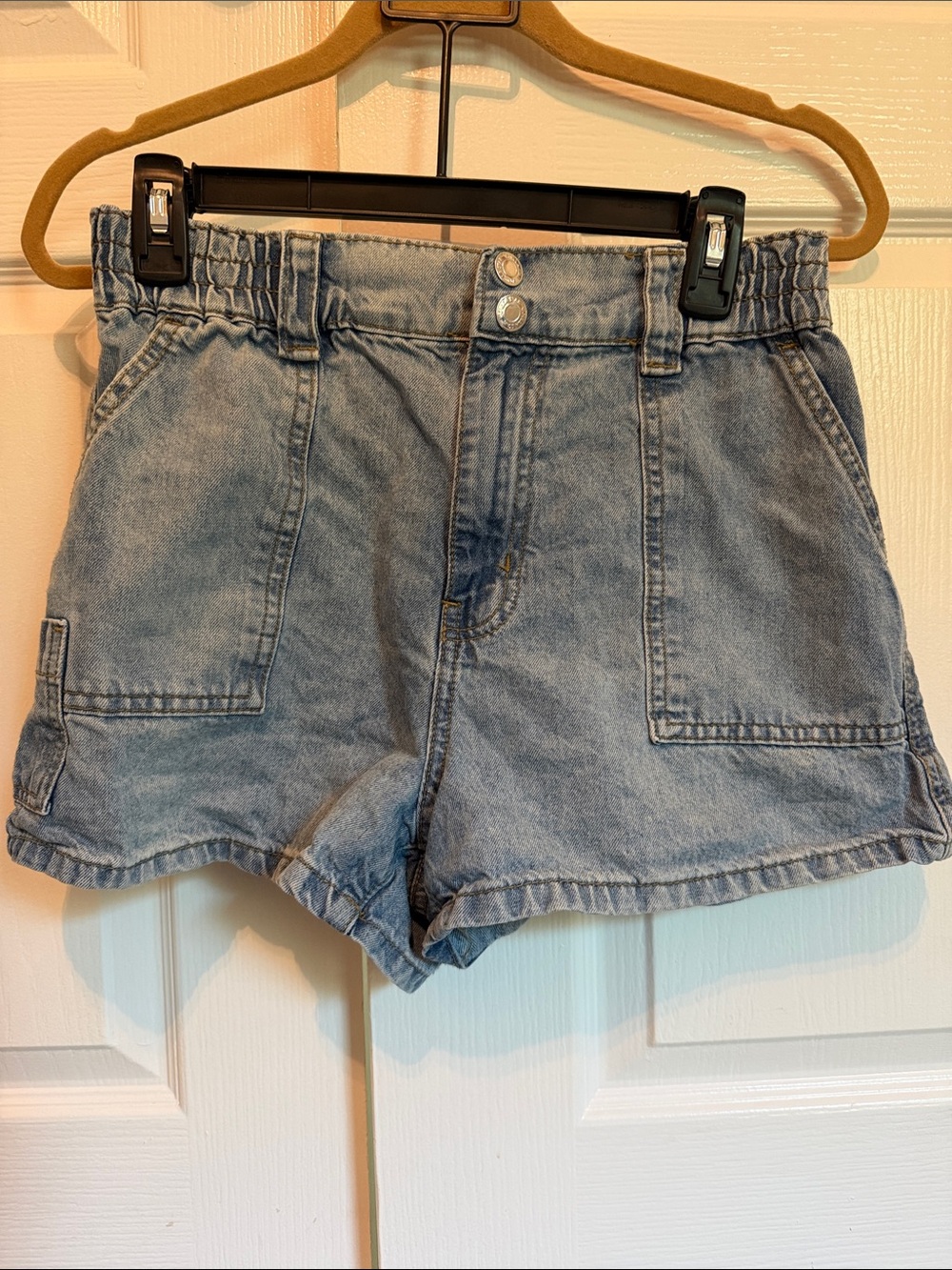 Vanilla Star Size 7 Classic Elastic Band Light Blue Jean Shorts